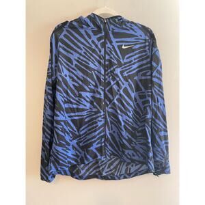 Nike Womens Size XL WindBreaker Jacket Blue Black Full Zip Super Lightweight